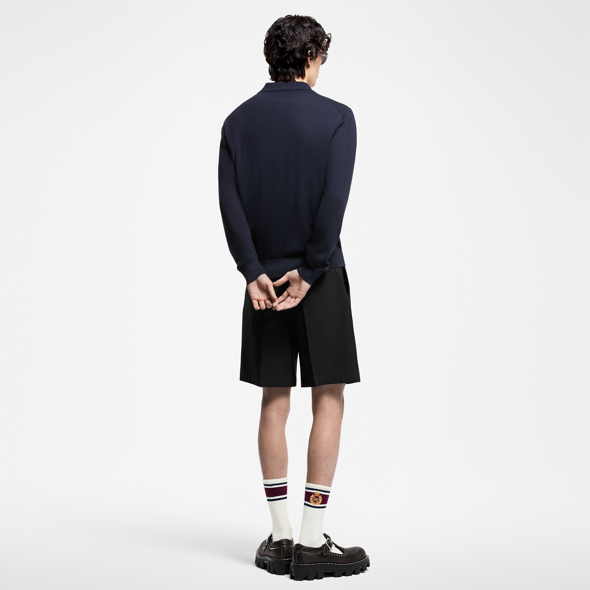 カシミヤロングスリーブポロ - 画像 (5)