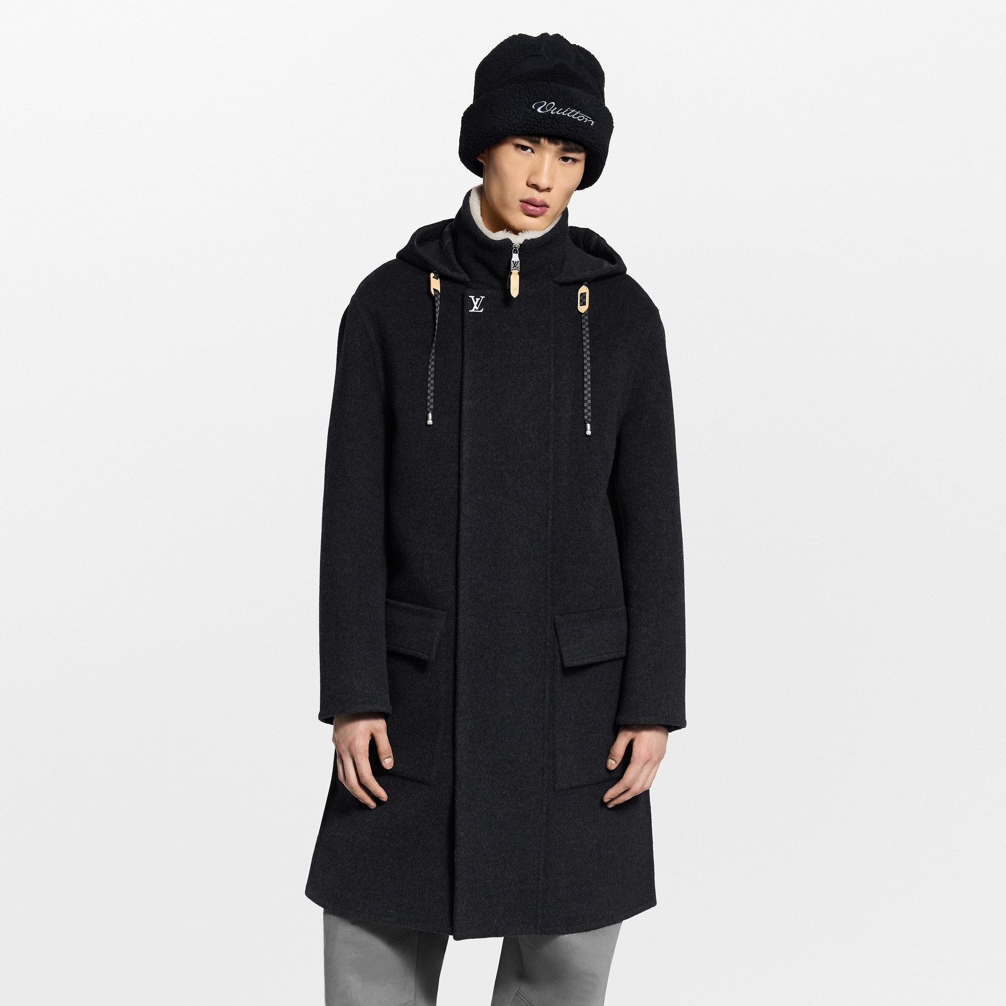 カシミヤシルクブレンドダブルフェイスコート - 画像 (3)