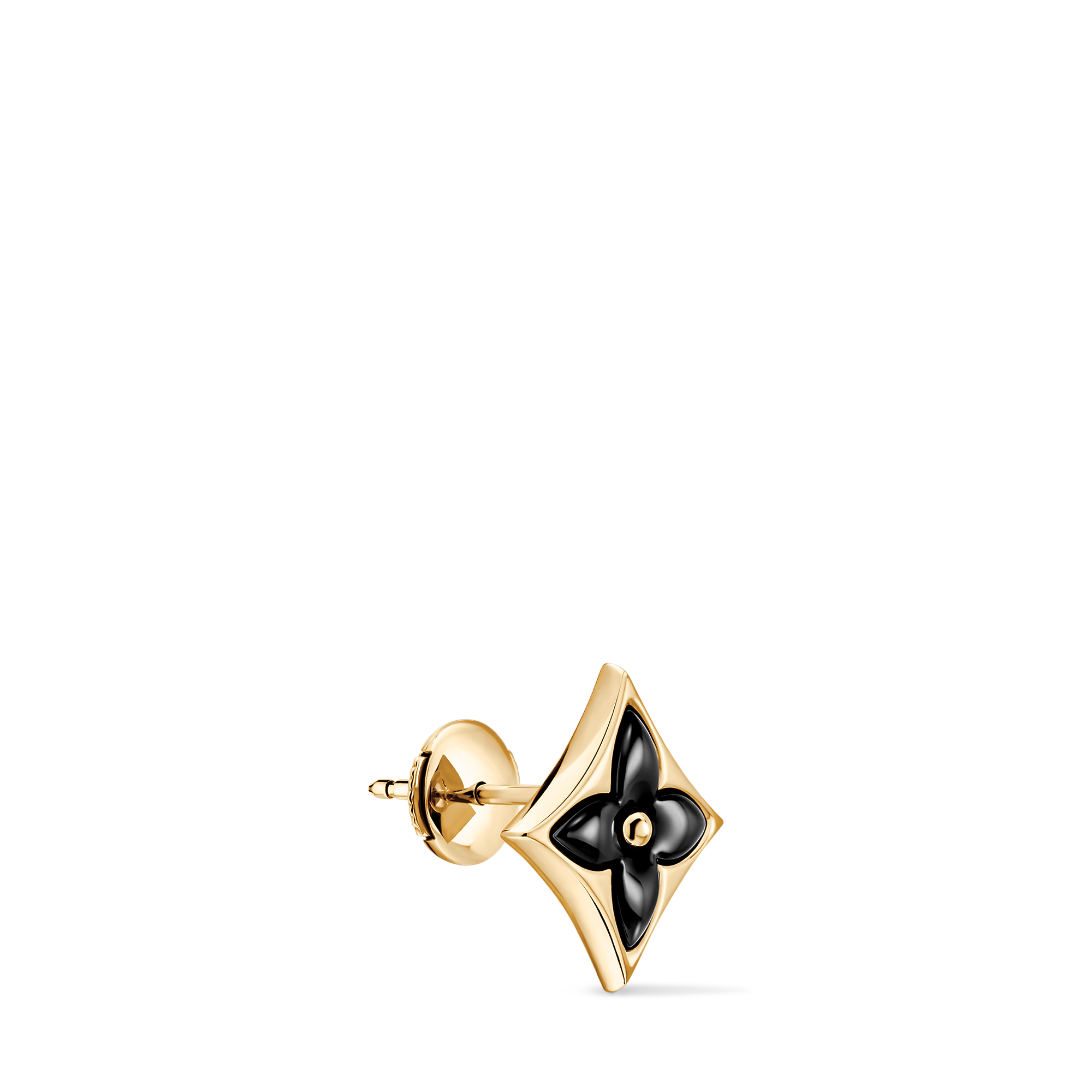 ピアス スター カラー ブロッサム BB (イエローゴールド×オニキス) 単品 - 画像 (2)