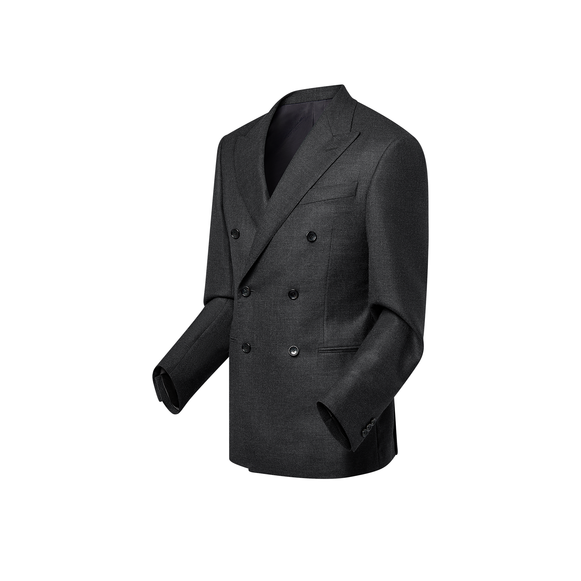 ダブルブレステッドカシミヤアンドウールブレンドポンヌフジャケット - 画像 (2)