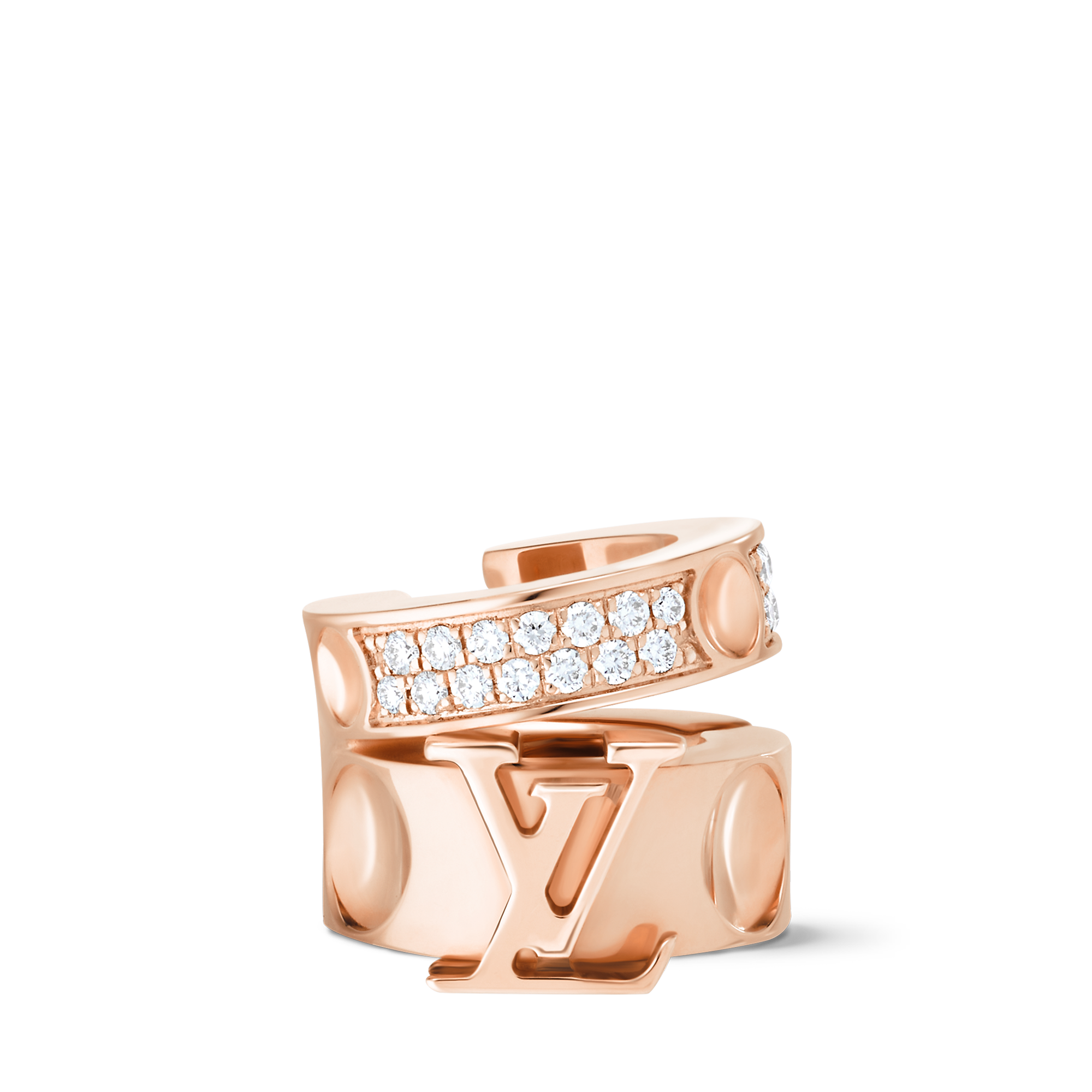 ピアス アンプラント ドゥーブル (ピンクゴールド×ダイヤモンド) 単品