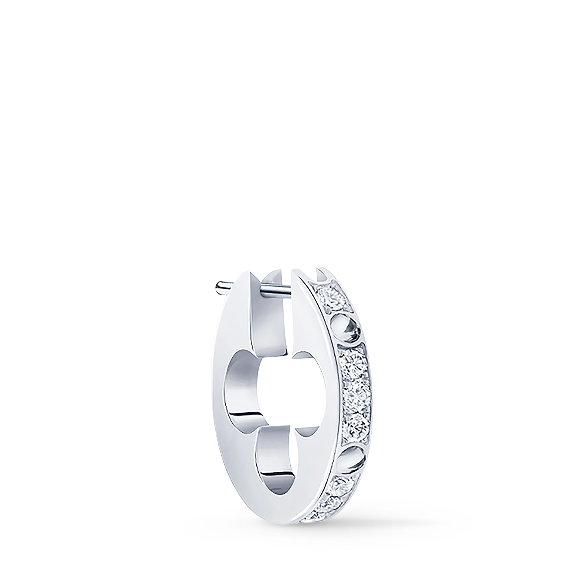 フープピアス アンプラント (ホワイトゴールド×ダイヤモンド) 単品 - 画像 (3)