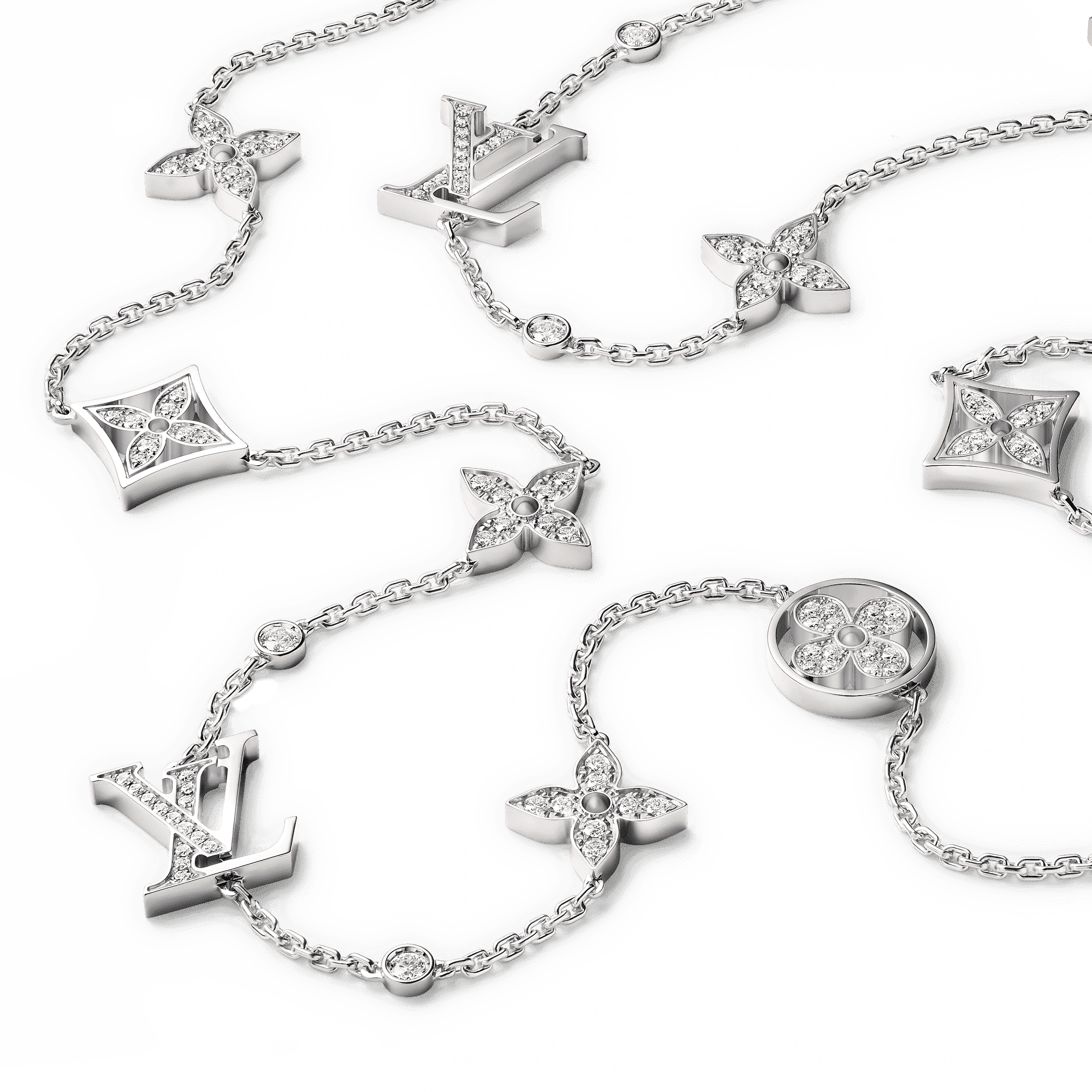 ロングネックレス イディール ブロッサム (ホワイトゴールド×ダイヤモンド) - 画像 (2)
