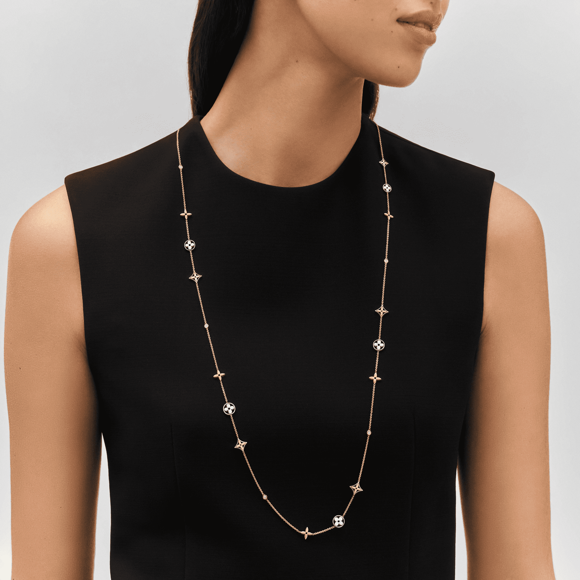 ロングネックレス モノグラム･イディール(18K スリーゴールド×ダイヤモンド)