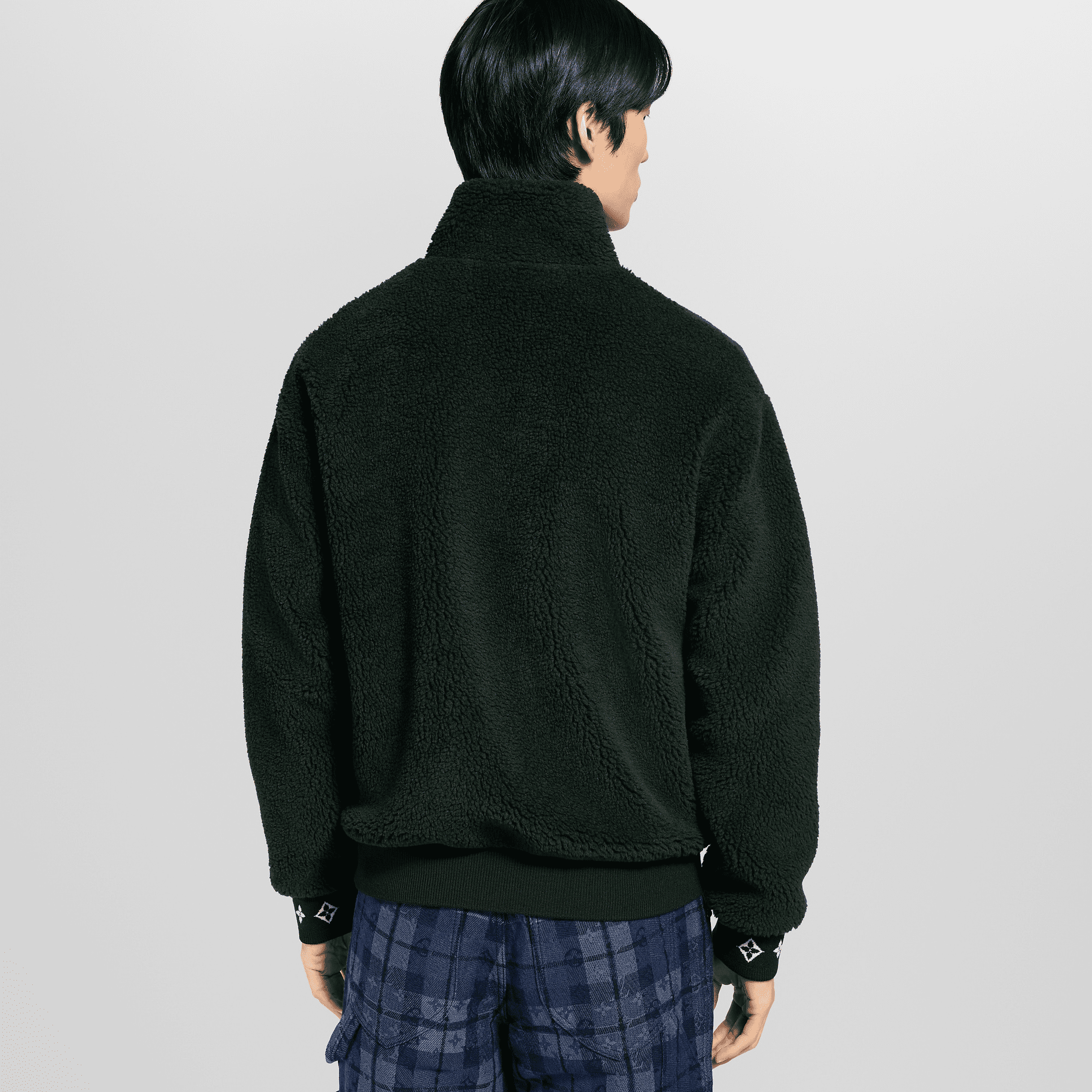 レザーパッチフリースブルゾン - 画像 (4)