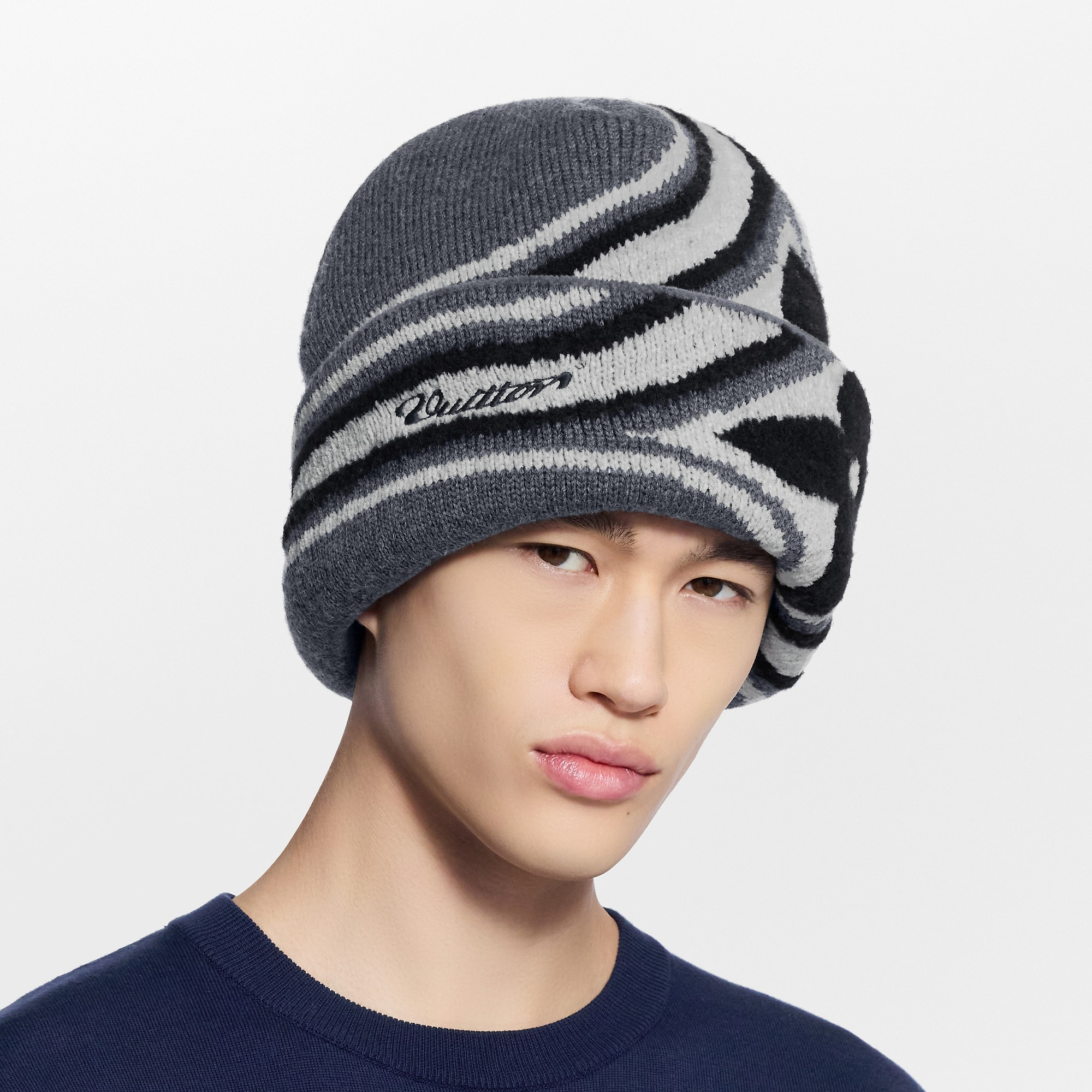 ビーニー･LV クラッシュ グラフィック フラワー
