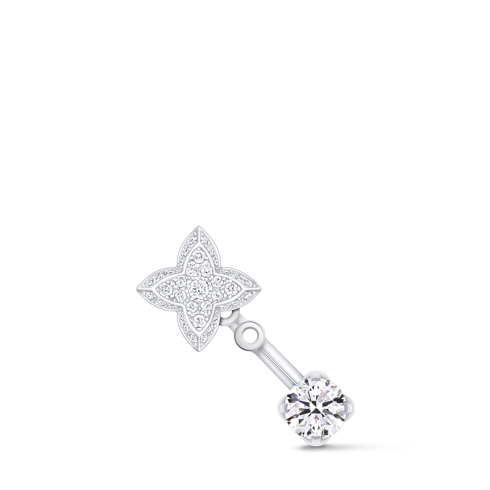LV ダイヤモンド ピアス ダブル ラウンド 0.30CT (ホワイトゴールド×ダイヤモンド) 単品 - 画像 (2)