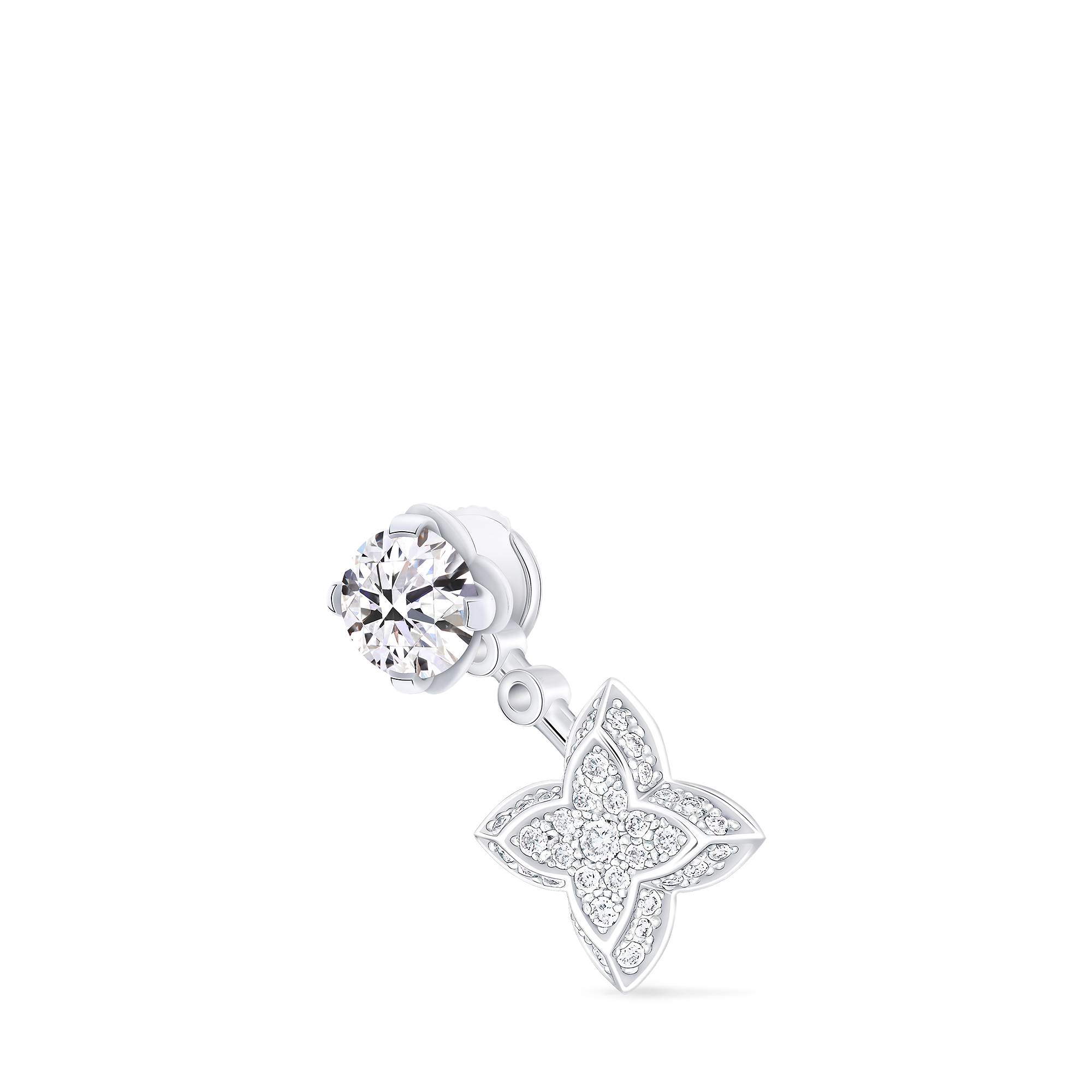 LV ダイヤモンド ピアス ダブル ラウンド 1.00CT (ホワイトゴールド×ダイヤモンド) 単品 - 画像 (3)