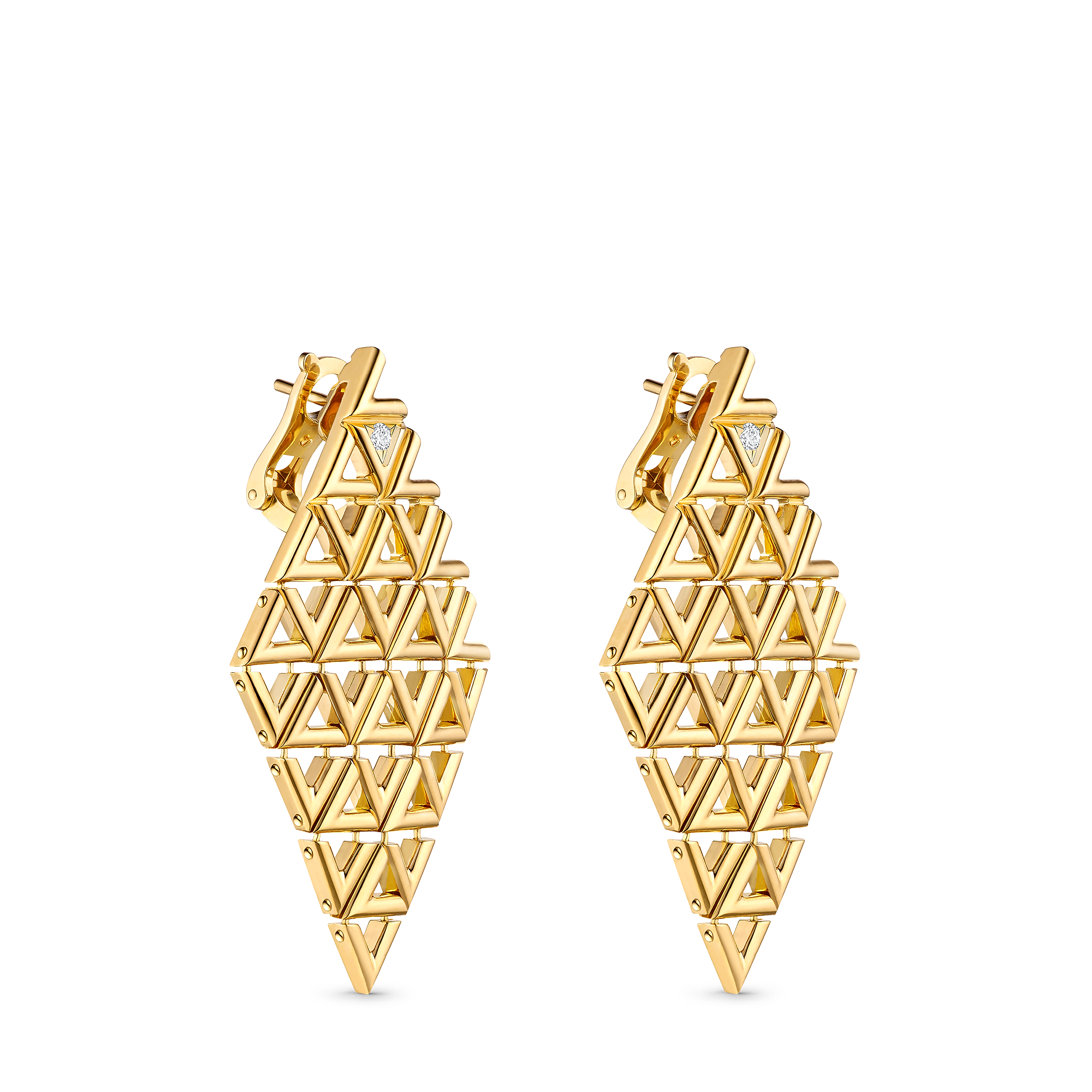 ピアス LV ヴォルト メッシュ(イエローゴールド×ダイヤモンド) - 画像 (3)