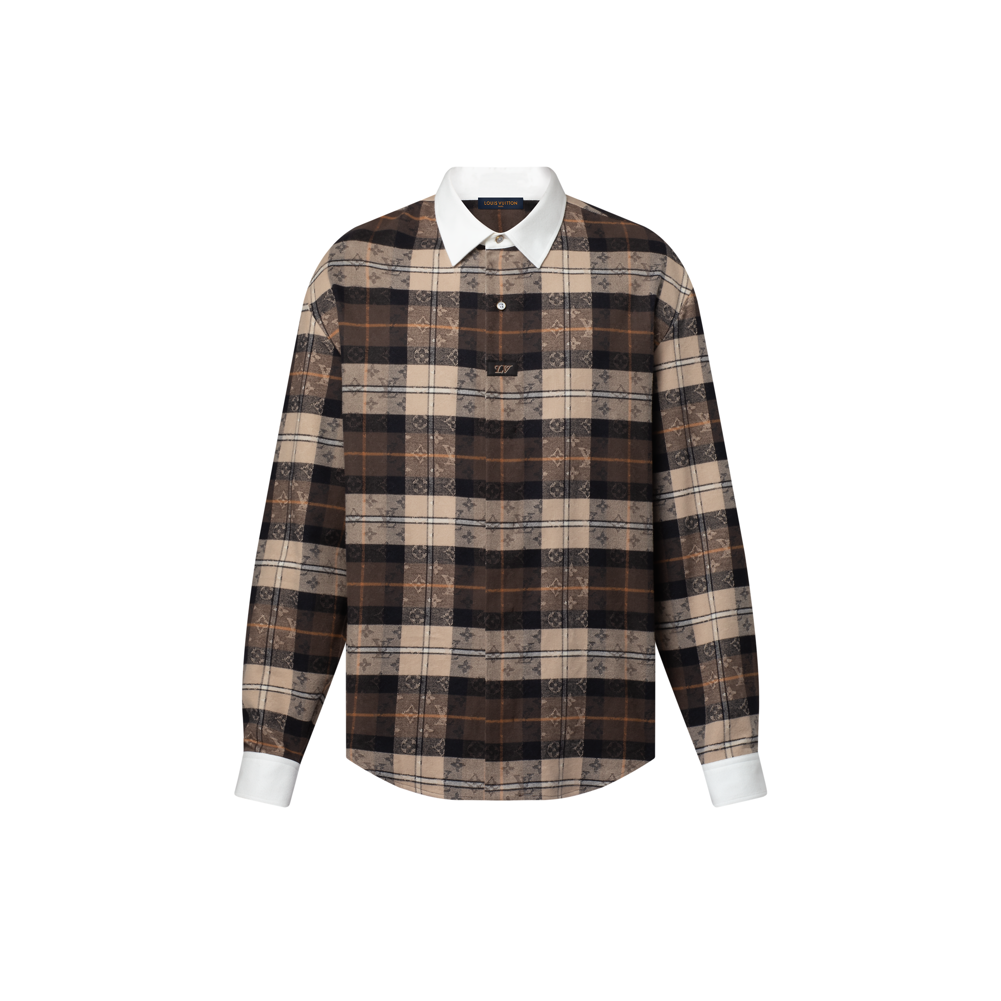 モノグラム フランネル ロングスリーブ ポロシャツ - 画像 (2)