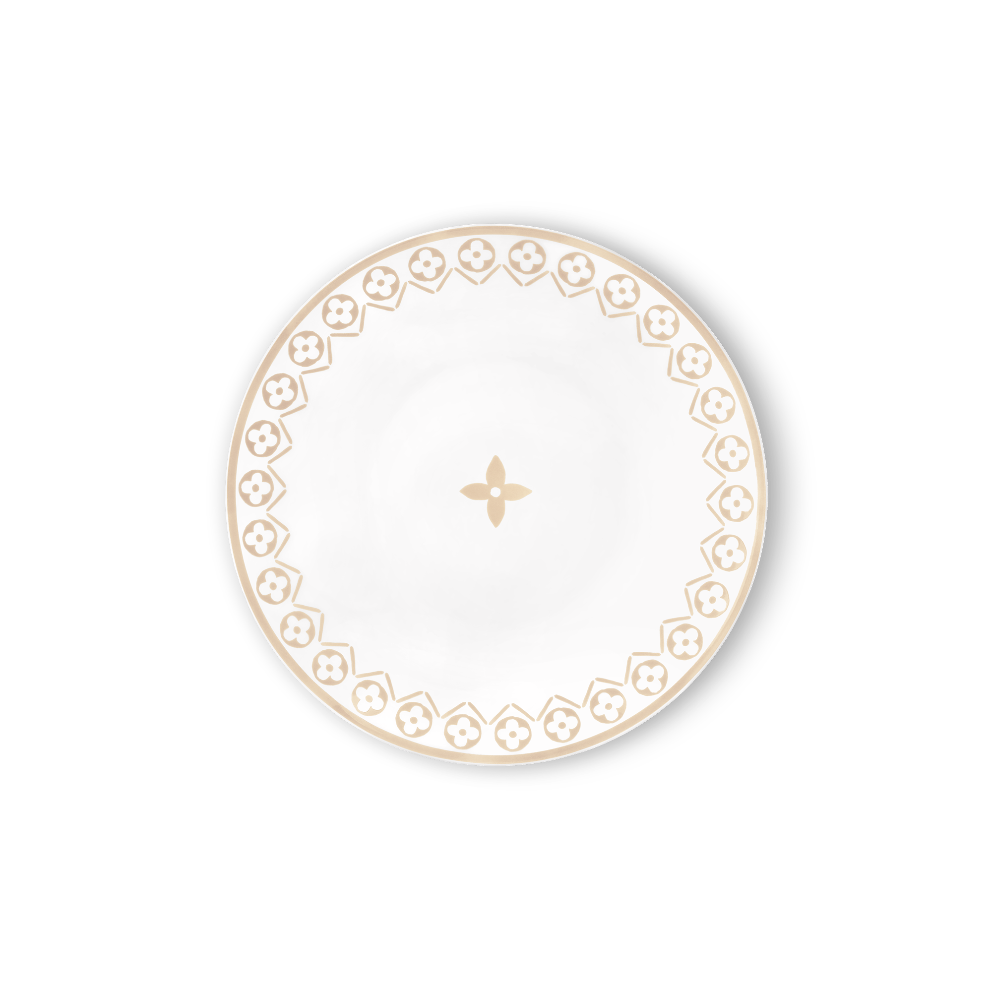 Set Of 2 Dessert Plates Monogram Flower Tile