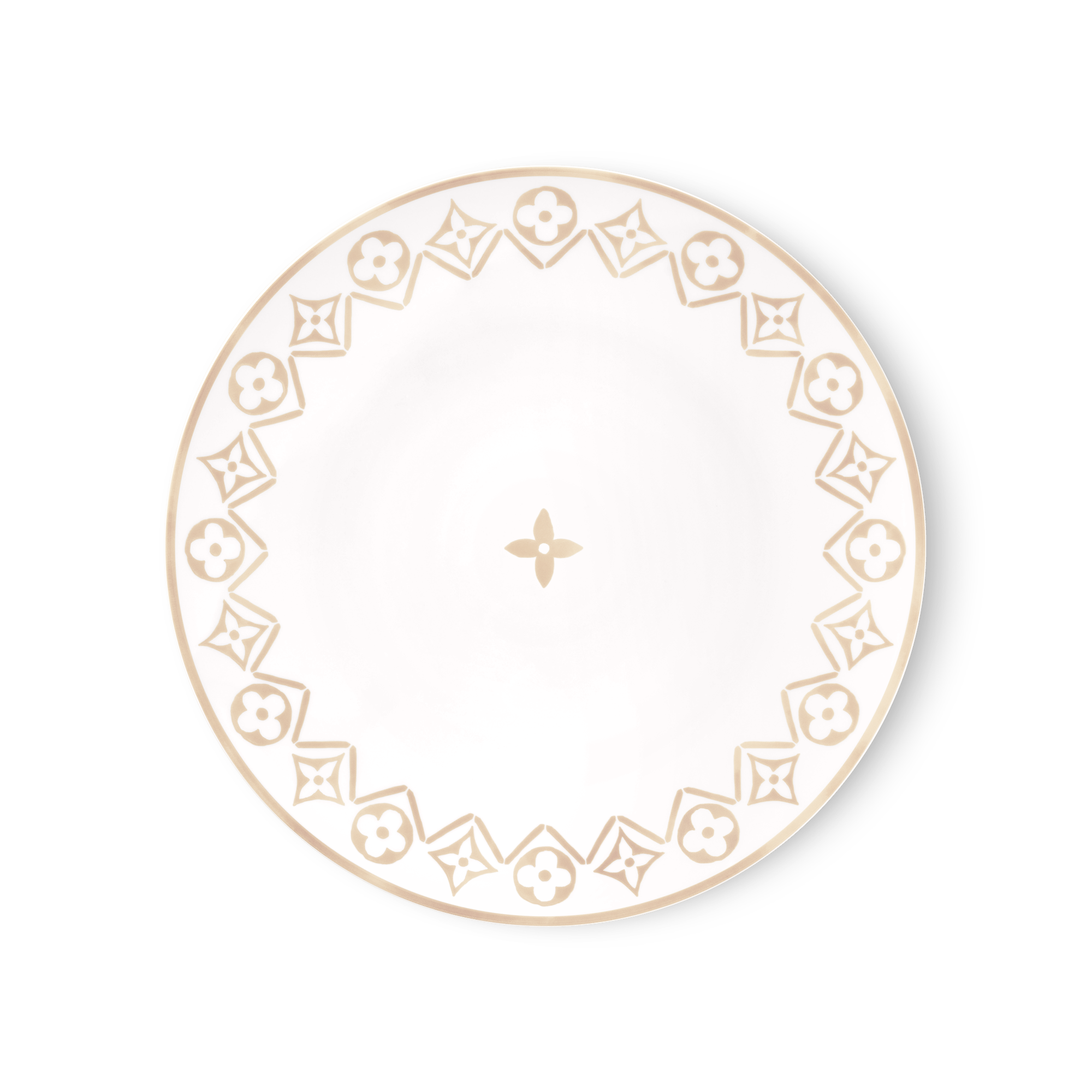 Set Of 2 Dinner Plates Monogram Flower Tile