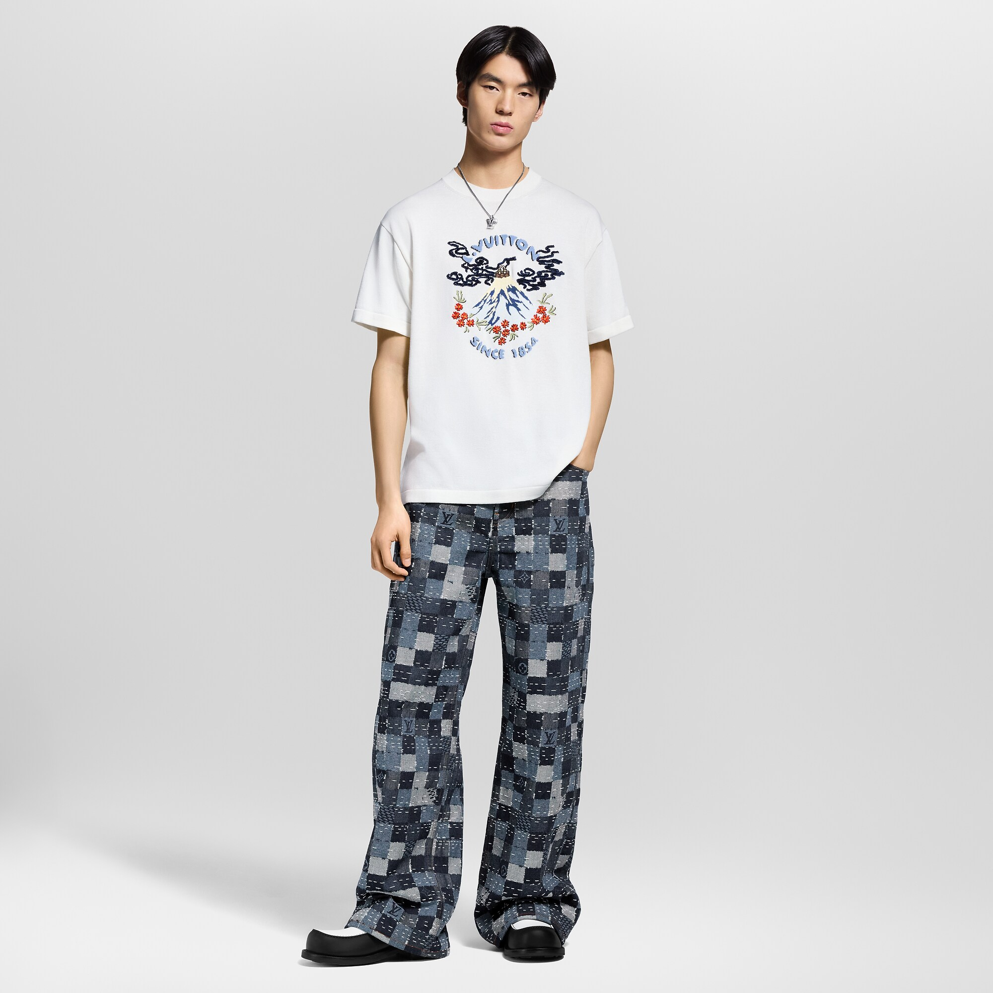 ショートスリーブ ニットクルーネック
