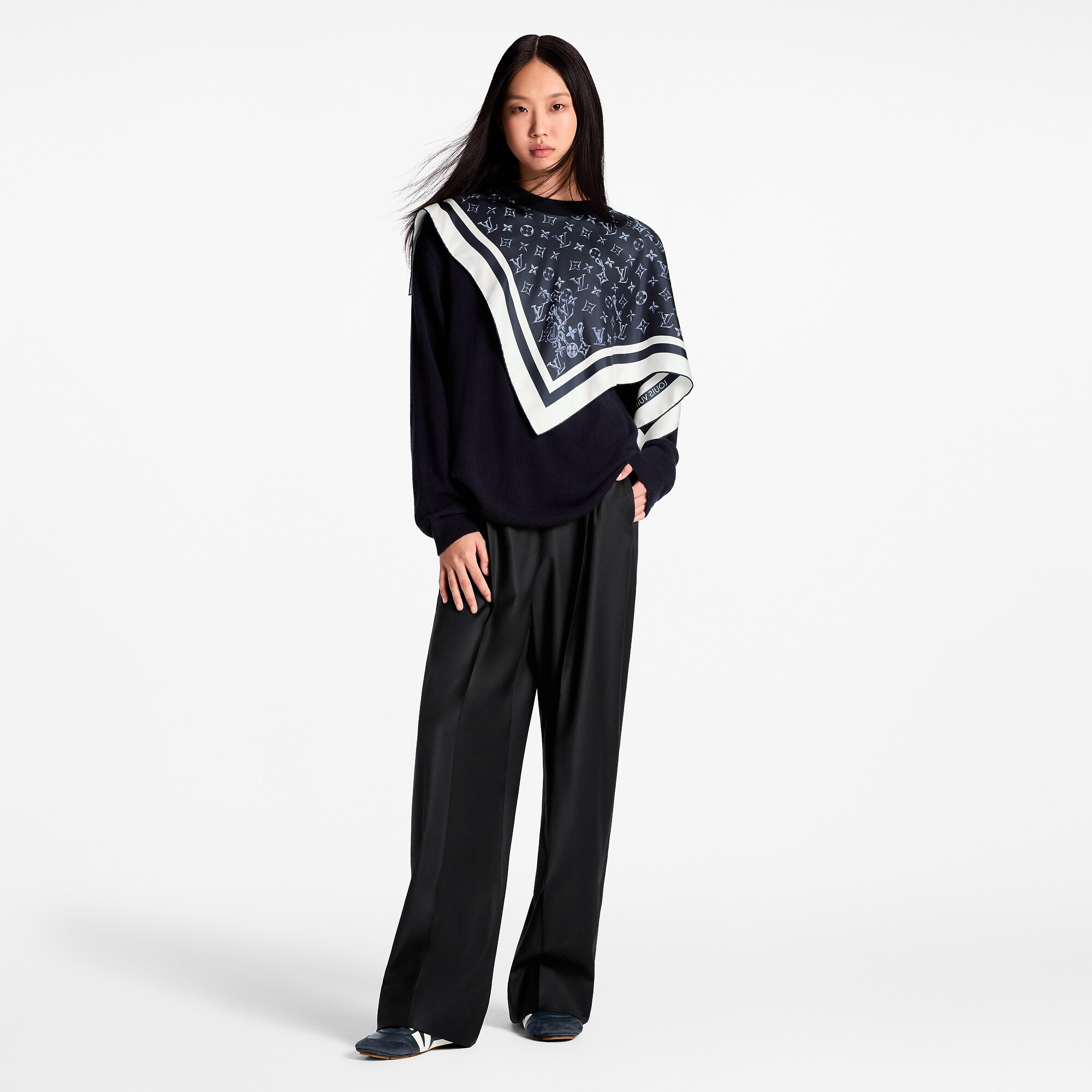 シルクインサート カシミヤプルオーバー
