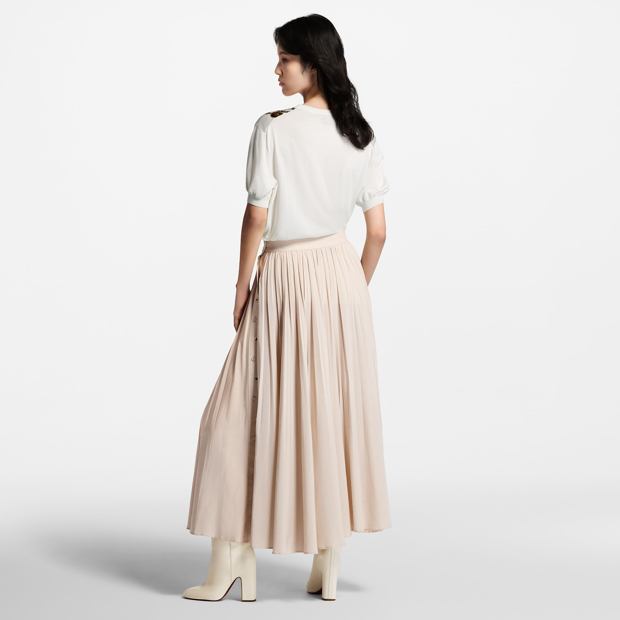 トロンプ ルイユ ネックレスプリント ニットトップ - 画像 (7)