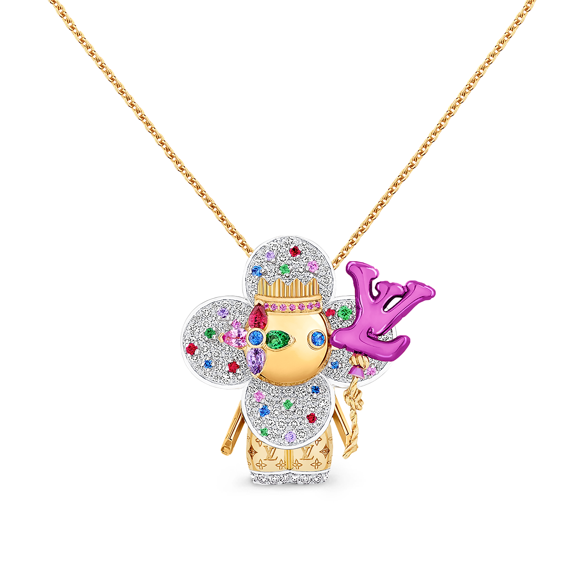 ペンダント ヴィヴィエンヌ セレブレーション (イエローゴールド×ホワイトゴールド×チタニウム×カラーストーン×ダイヤモンド) - 画像 (2)