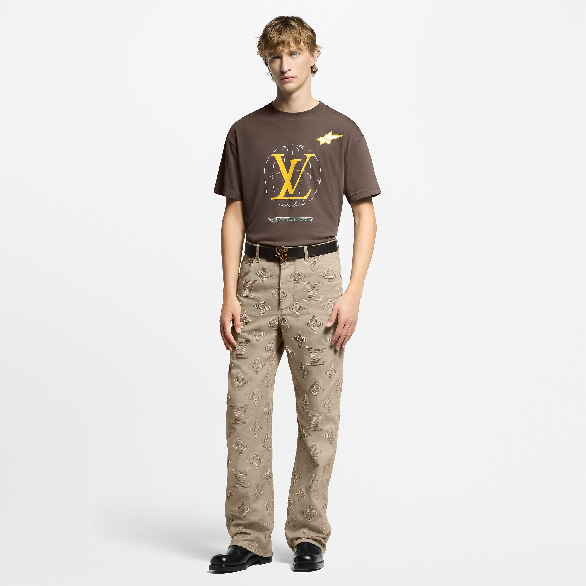 ウォッシュドエンベリッシュド コットンTシャツ